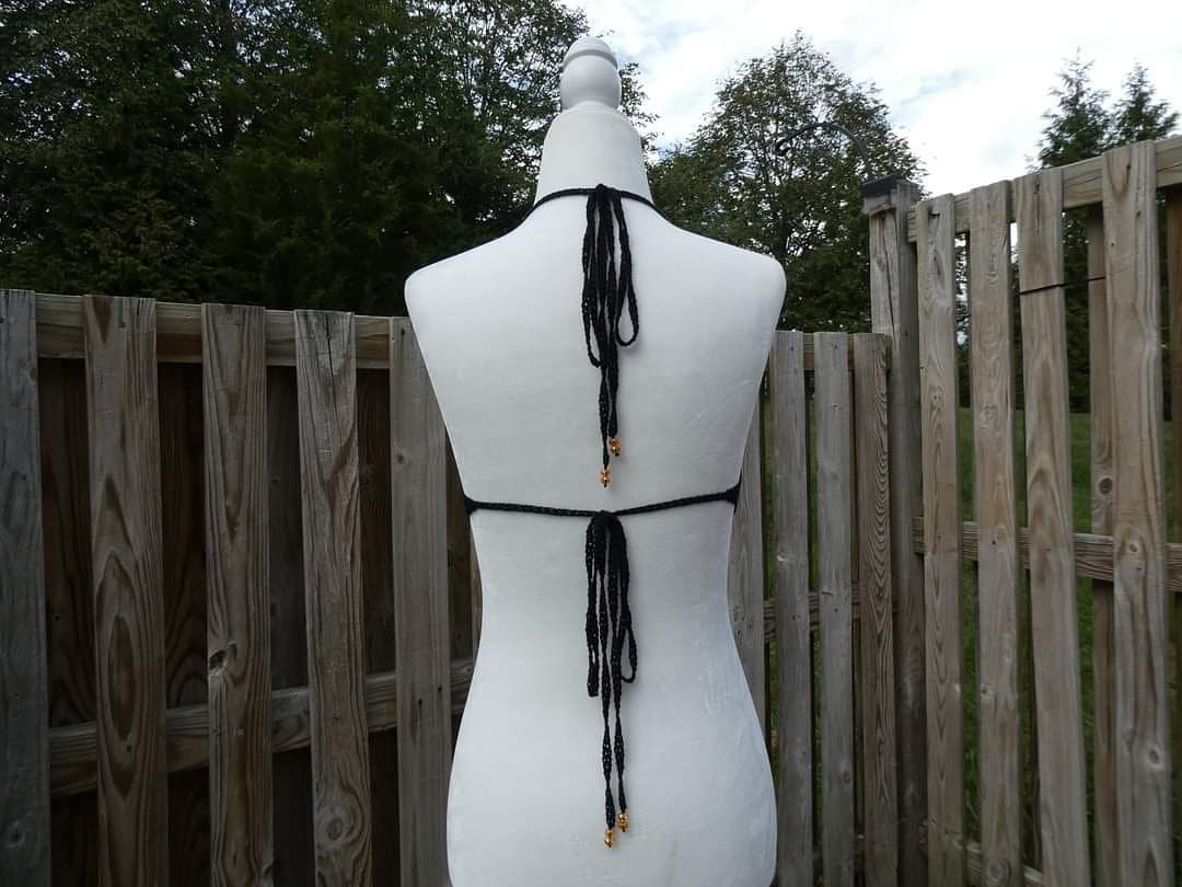 Crochet Thread Tripping Night Cropped Top Adult Size S/M