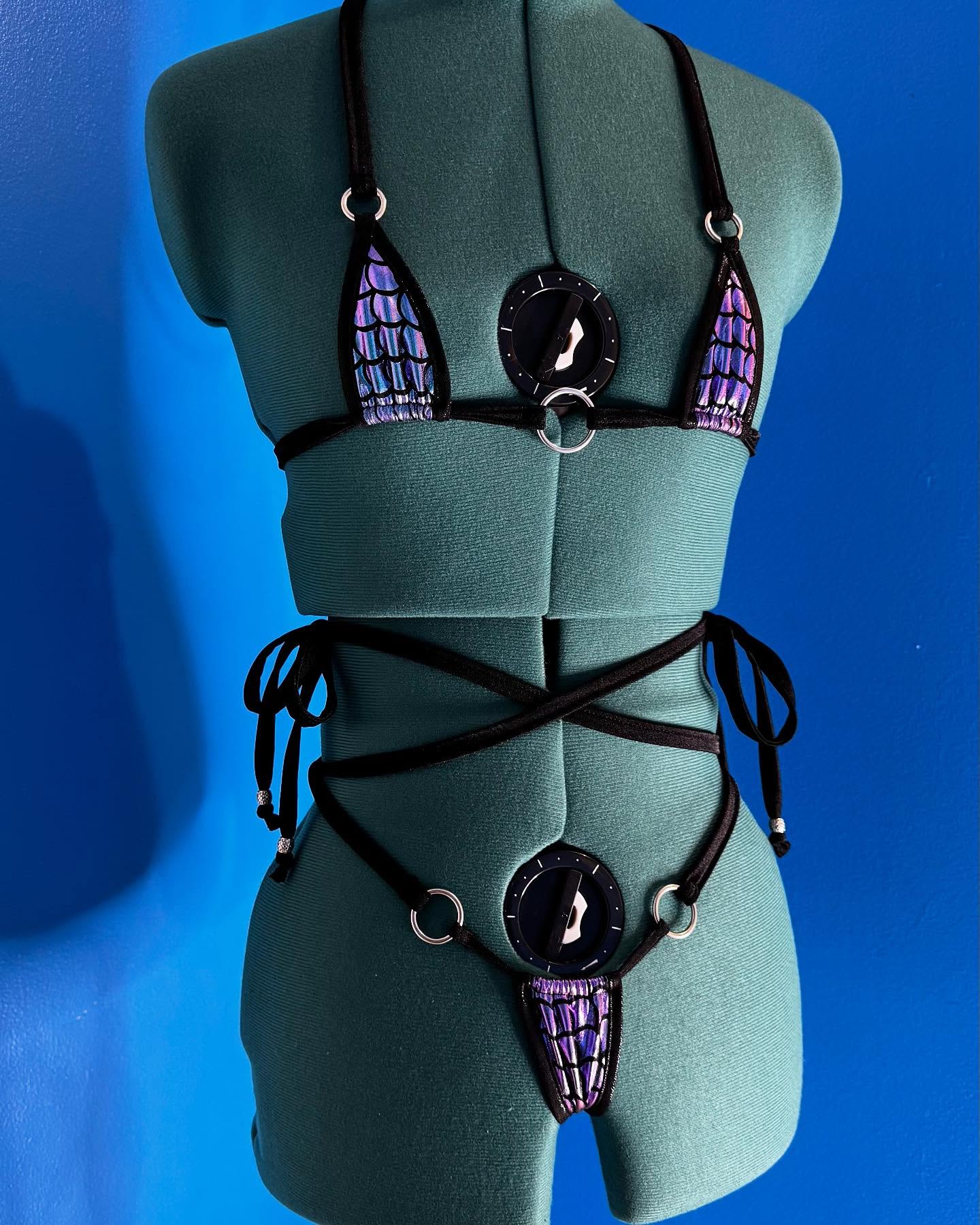 Dark Water Mermaid Micro Bikini Set Adult One Size
