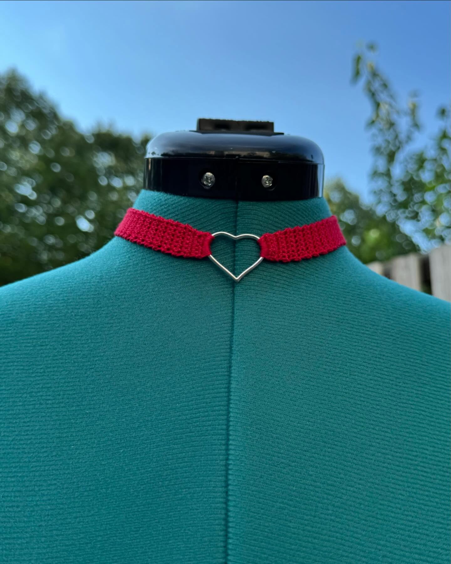 Crochet Thread Blood Love Choker One Size