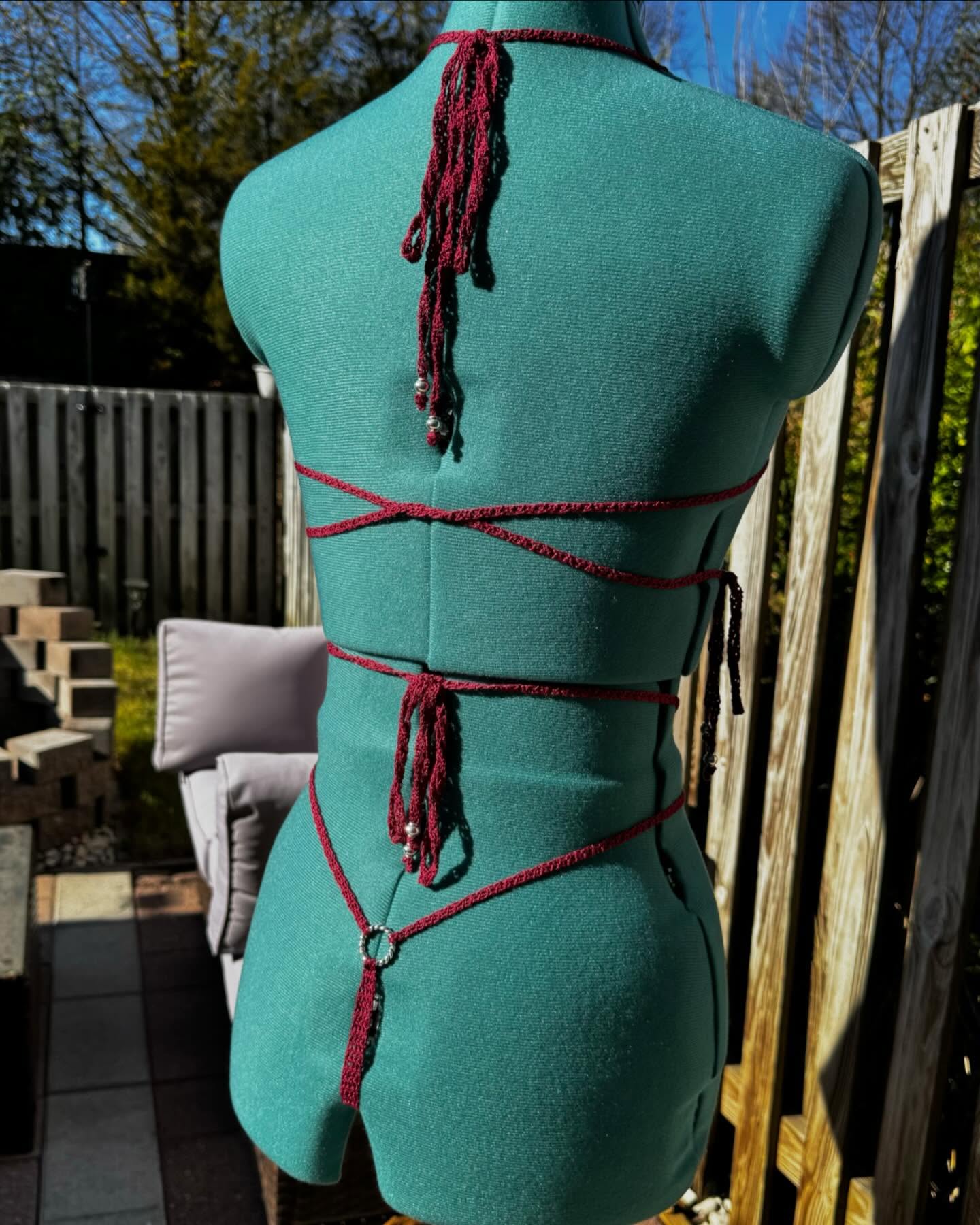 Crochet Thread Bite Me Lingerie One Piece Adult One Size