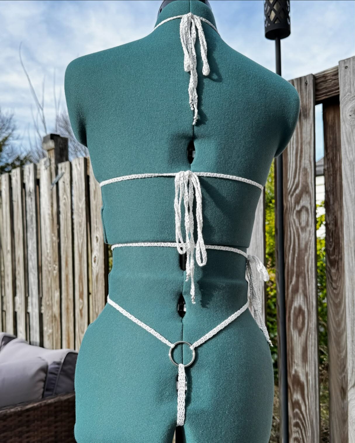 Crochet Thread Wite Out Lingerie One Piece Adult One Size