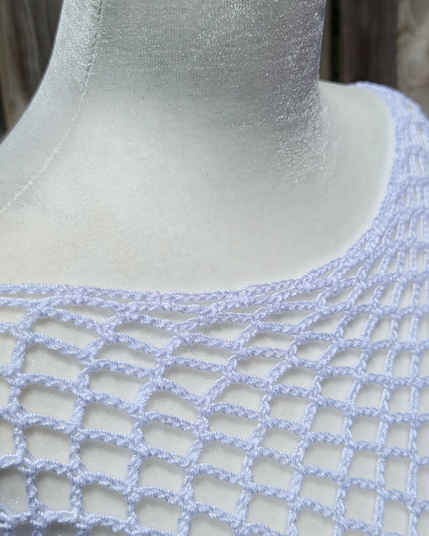 Crochet Thread Sugar Fishnet Long Sleeve Top Adult Size S/M