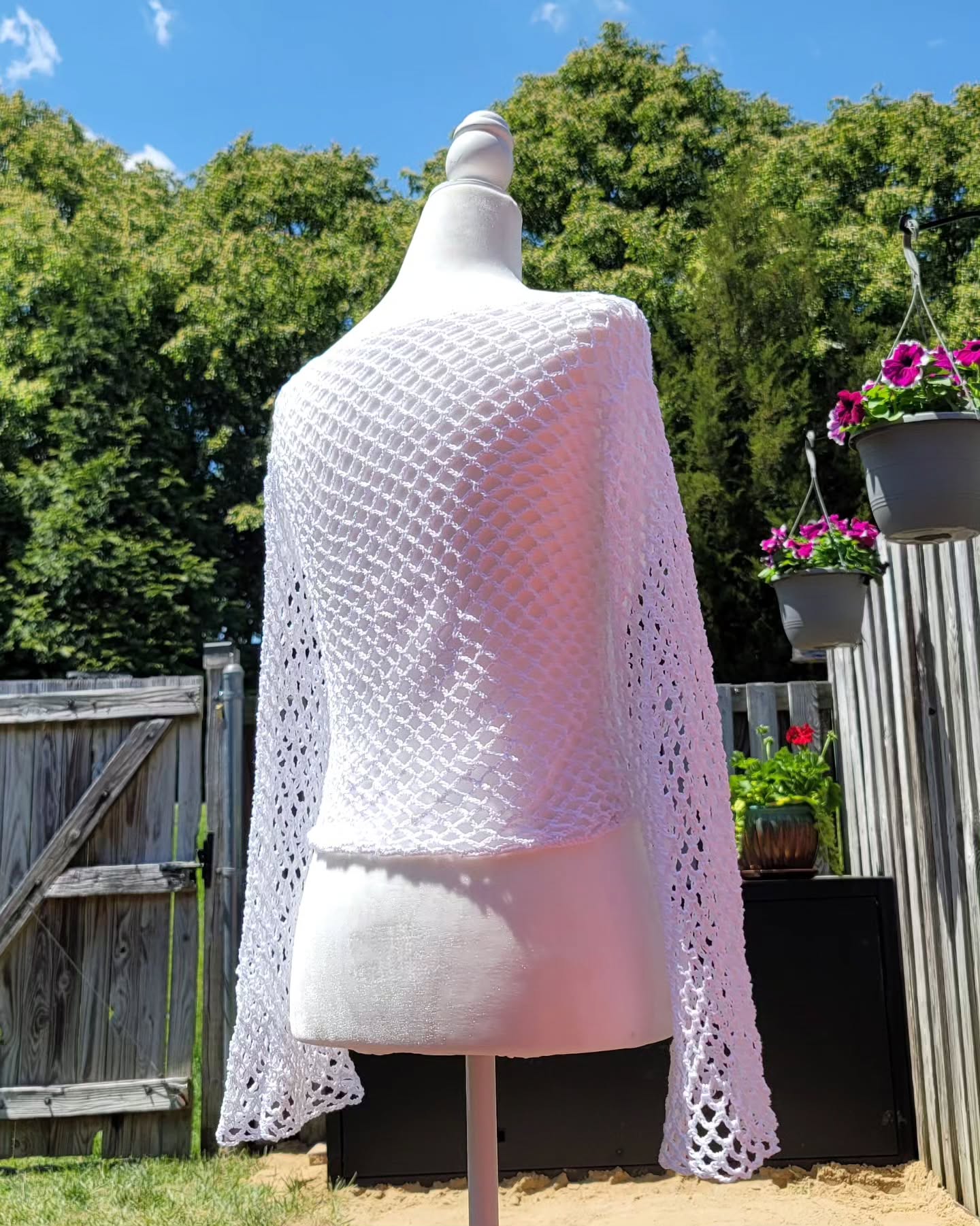 Crochet Thread Sugar Fishnet Long Sleeve Top Adult Size S/M