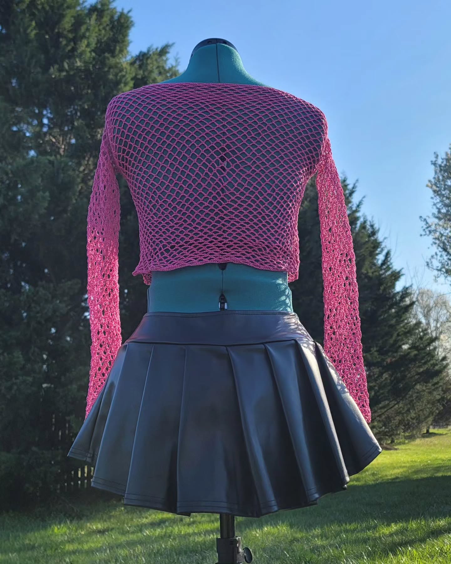 Crochet Thread Cherry Blossom Cropped Top Adult Size Small/Medium