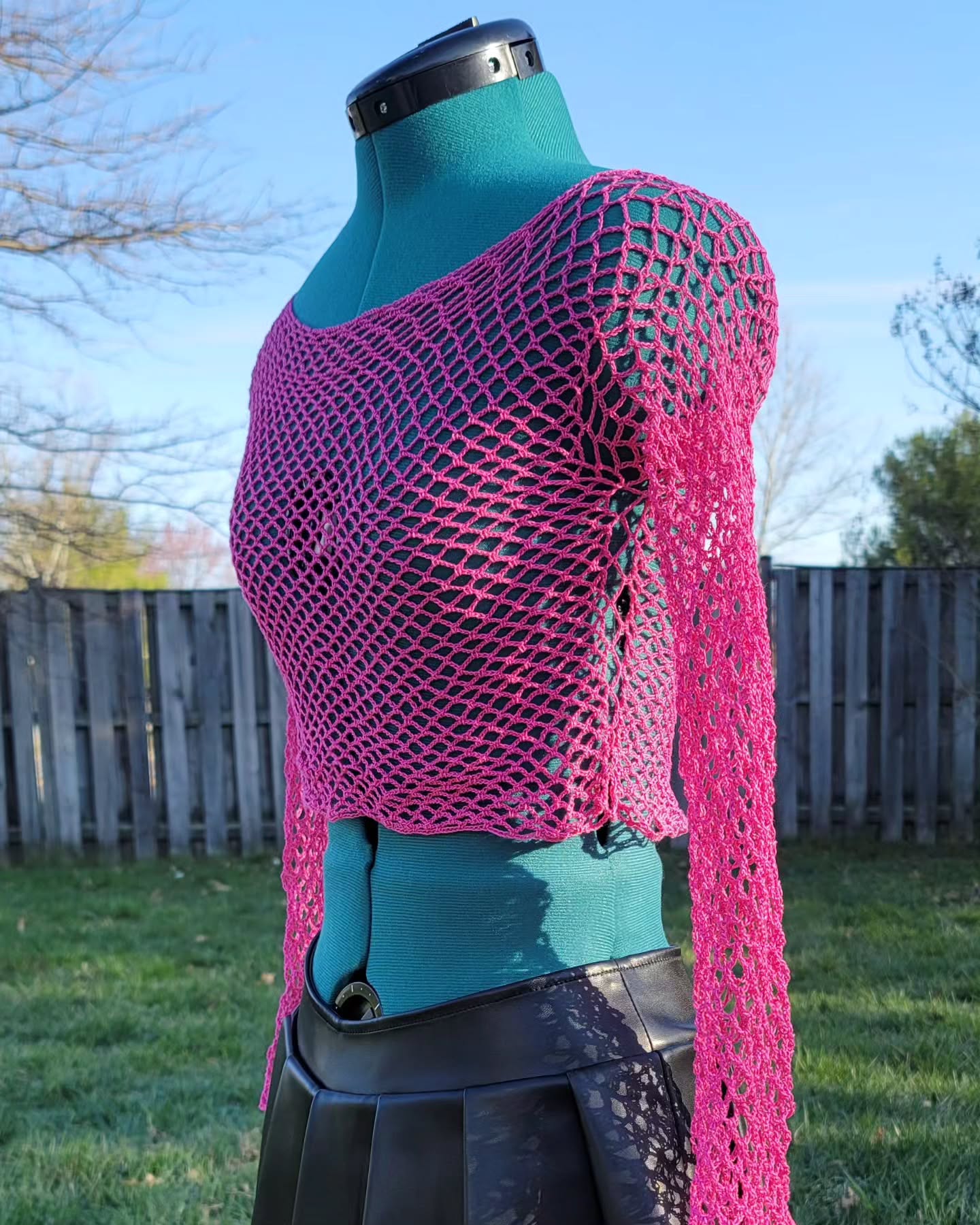 Crochet Thread Cherry Blossom Cropped Top Adult Size Small/Medium