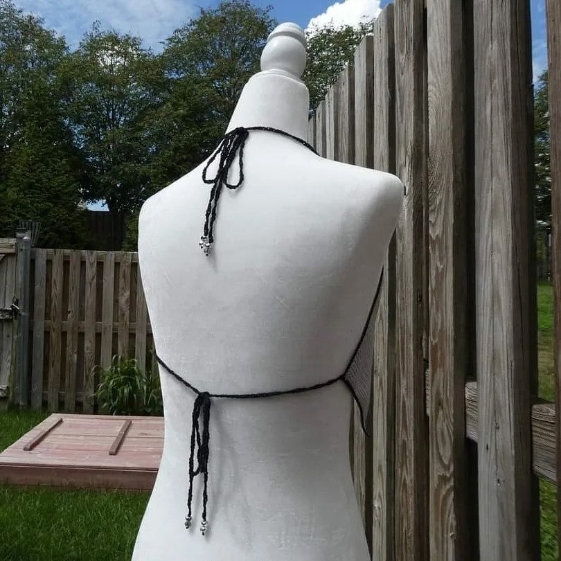 Crochet Thread Steel Cropped Top Adult Size S/M