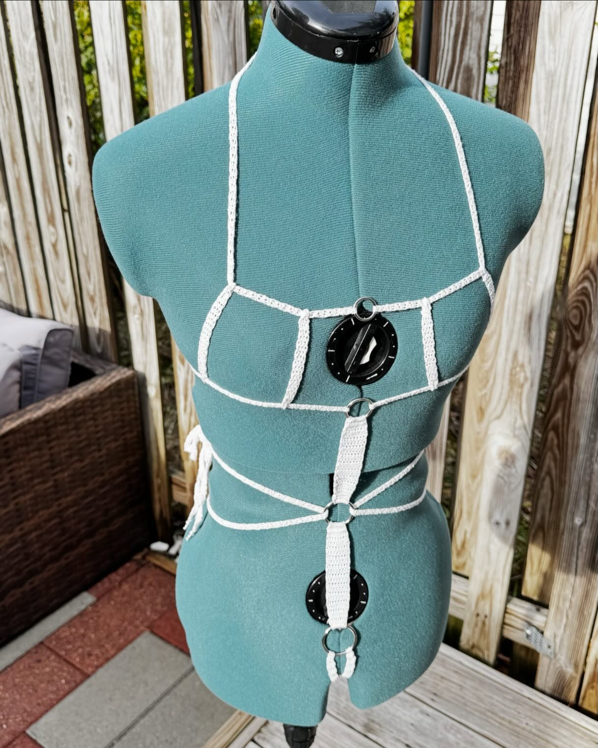 Crochet Thread Wite Out Lingerie One Piece Adult One Size
