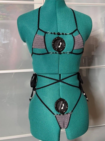 Crochet Thread My Rock Lingerie Bikini Set Adult One Size