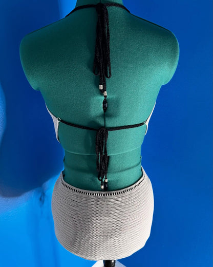 Crochet Thread Take Me Cropped Top & Mini Skirt Set Adult One Size