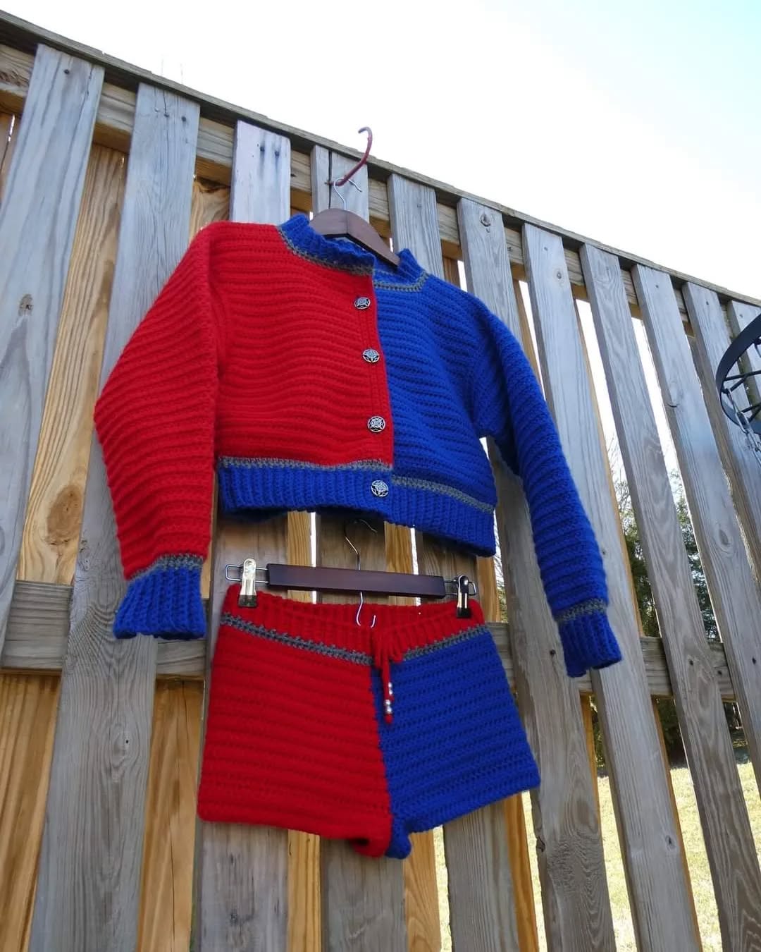 Harley Quinn Jacket & Short Set Adult Size S/M Crochet