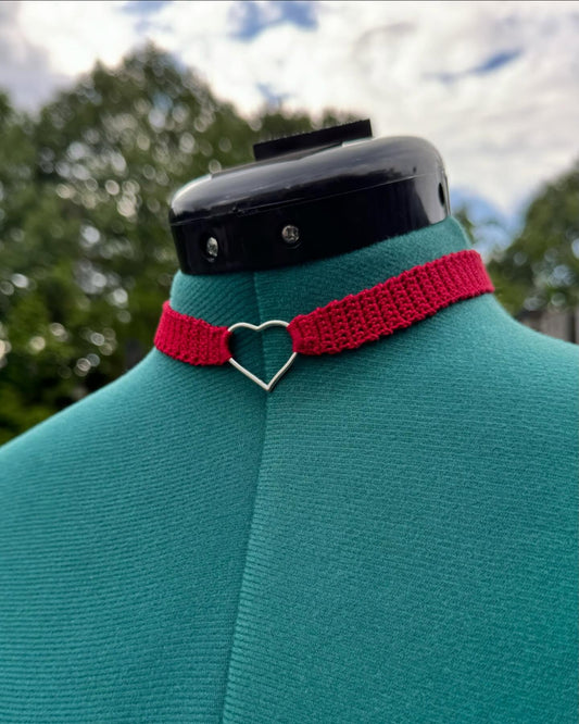 Crochet Thread Blood Love Choker One Size