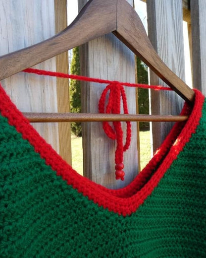 Elf Cropped Crochet Sweater & Skirt Set Adult Size S/M