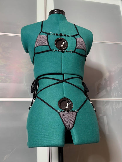 Crochet Thread My Rock Lingerie Bikini Set Adult One Size