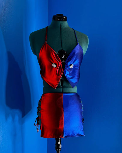 Mad Love Cropped Top & Mini Skirt Set Adult One Size