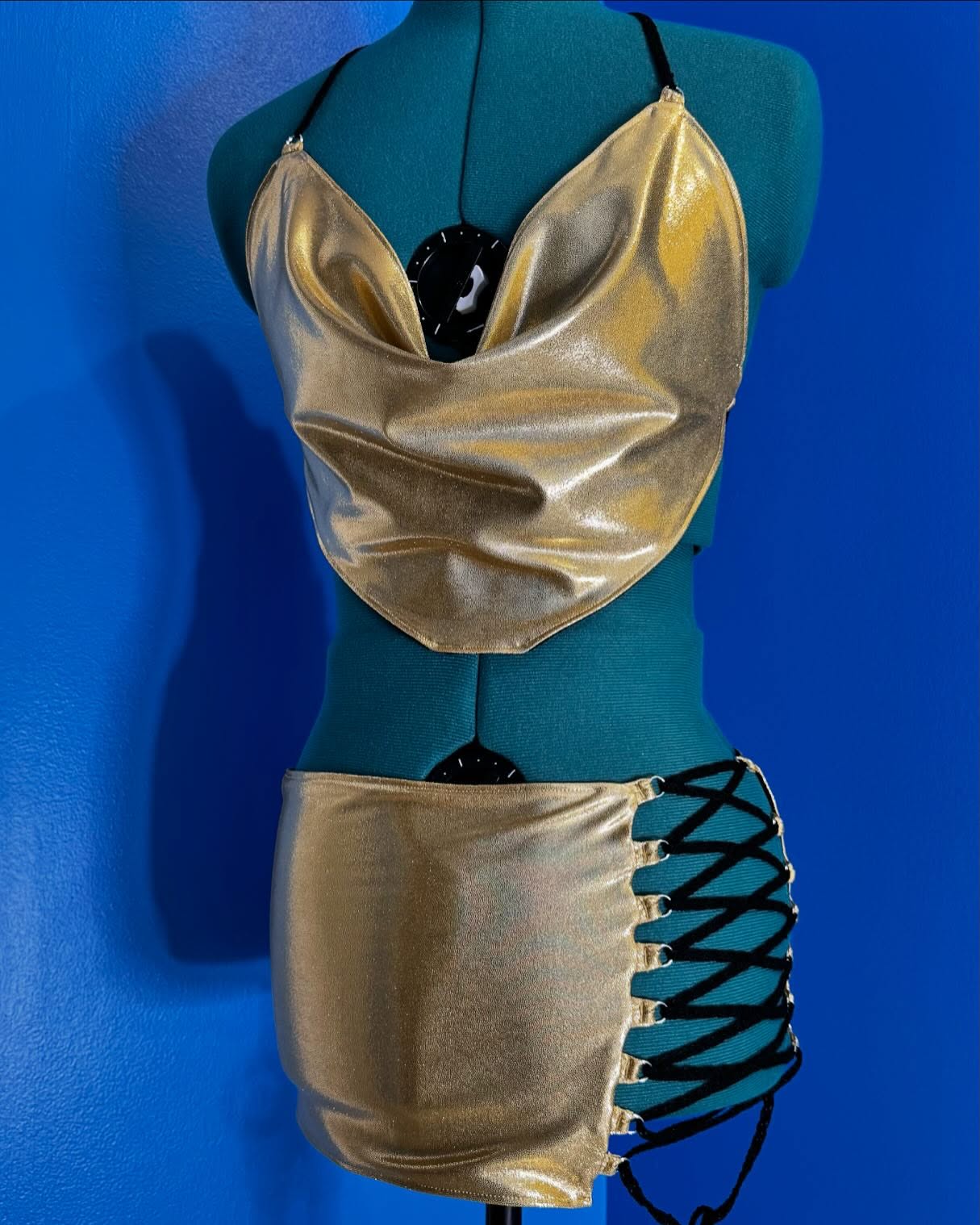 Cheer Up Cropped Top & Mini Skirt Set Adult Size S/M