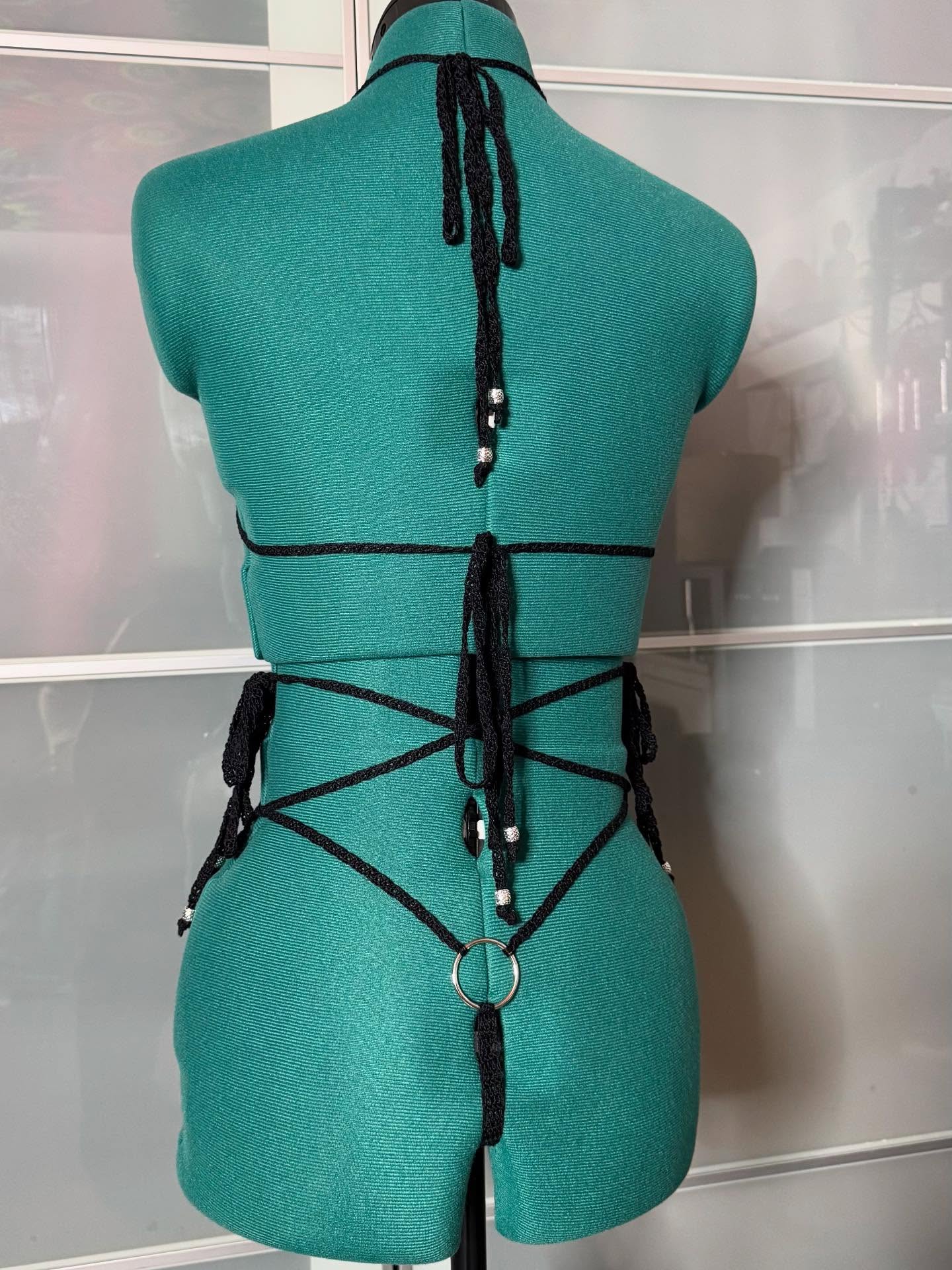 Crochet Thread My Rock Lingerie Bikini Set Adult One Size
