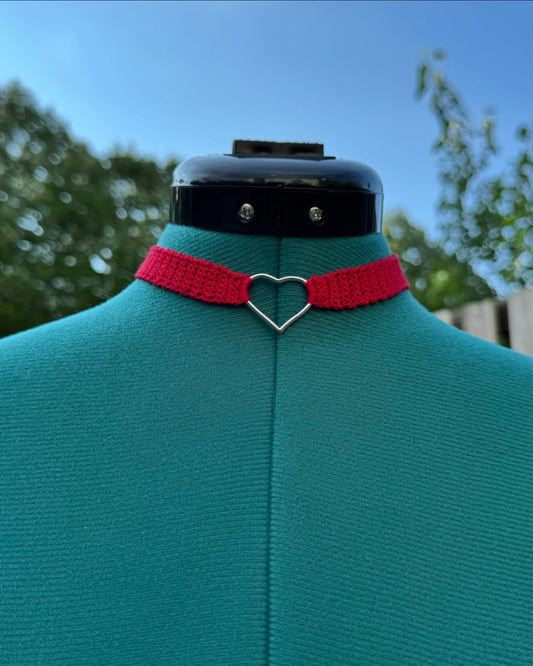 Crochet Thread Blood Love Choker One Size