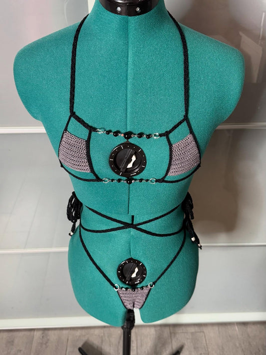 Crochet Thread My Rock Lingerie Bikini Set Adult One Size