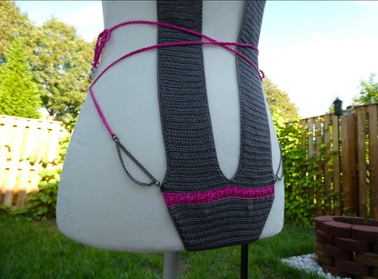 Crochet Thread Rose Stone One Piece Bikini Adult Size Small