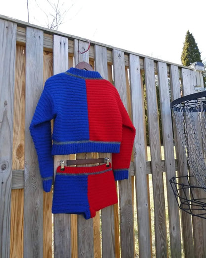 Harley Quinn Jacket & Short Set Adult Size S/M Crochet