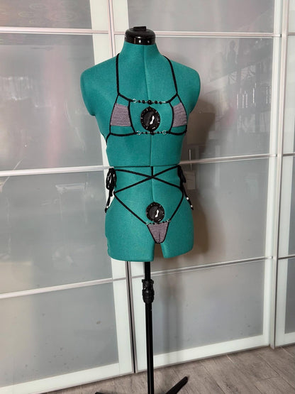 Crochet Thread My Rock Lingerie Bikini Set Adult One Size