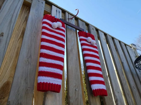 Leg Warmers Crochet Candy Cane Leg Warmers One Size 