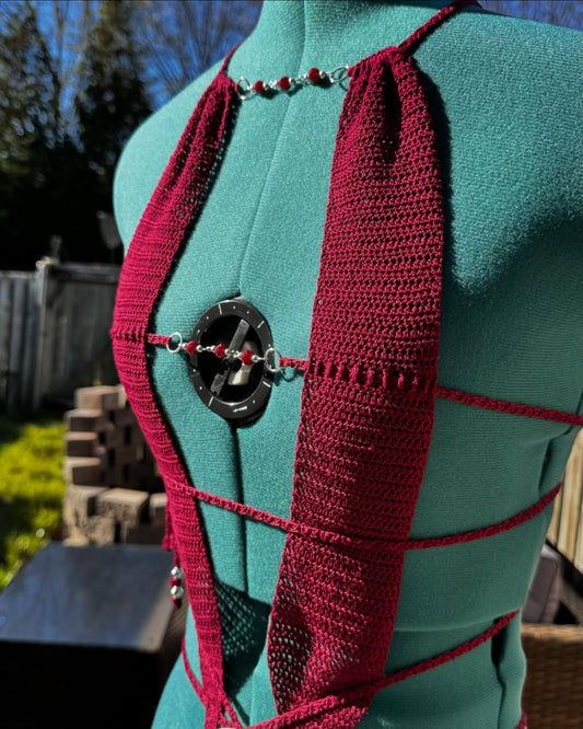 Crochet Thread Bite Me Lingerie One Piece Adult One Size