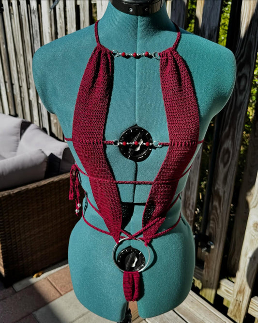 Crochet Thread Bite Me Lingerie One Piece Adult One Size