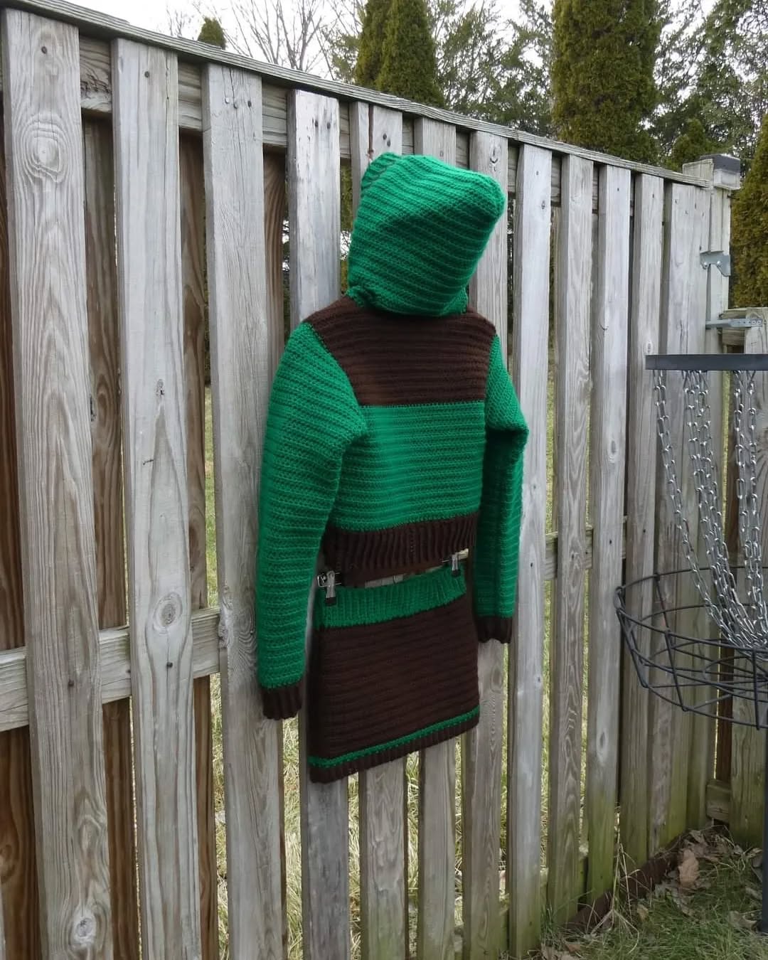 Evergreen Tree Hoodie Crochet Sweater & Skirt Set Adult Size Small