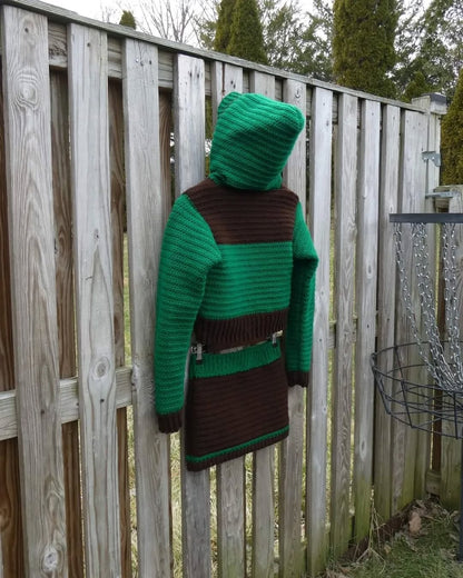 Evergreen Tree Hoodie Crochet Sweater & Skirt Set Adult Size Small